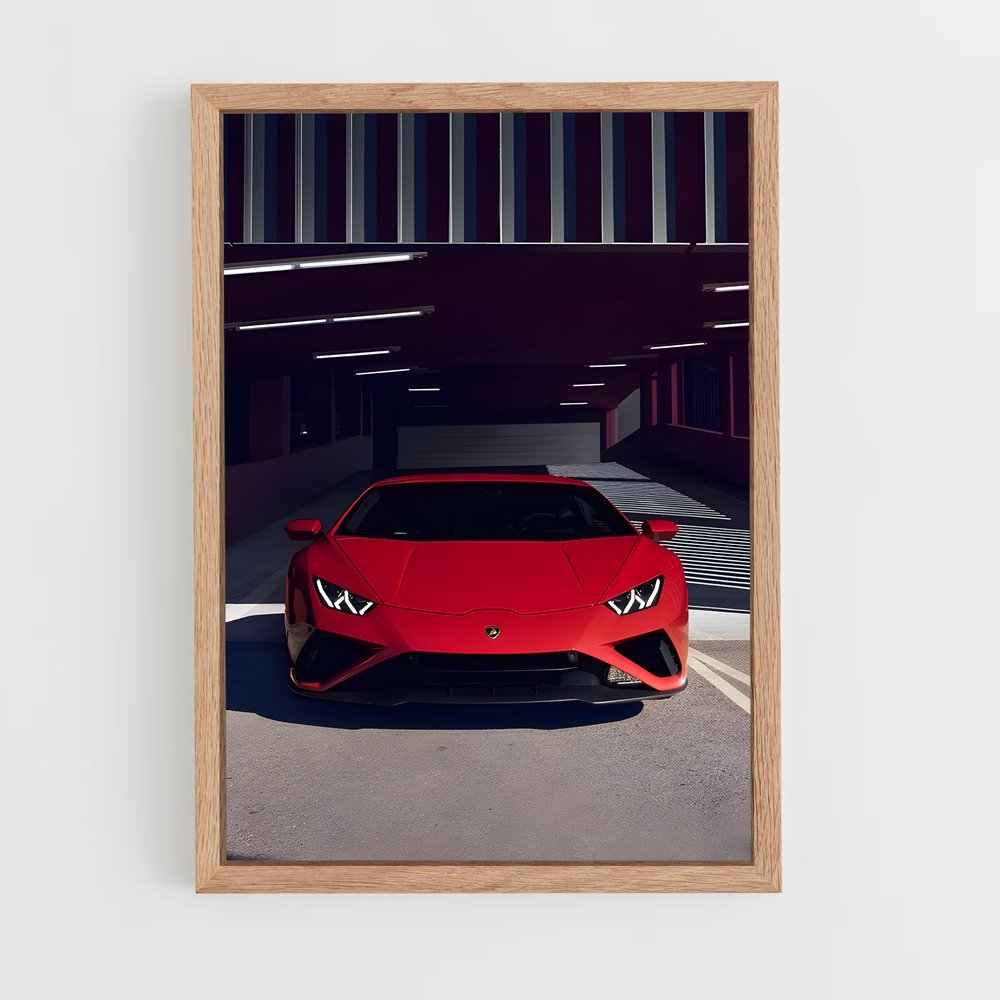 Poster Huracan Rouge – affiche Lamborghini (vue 4)